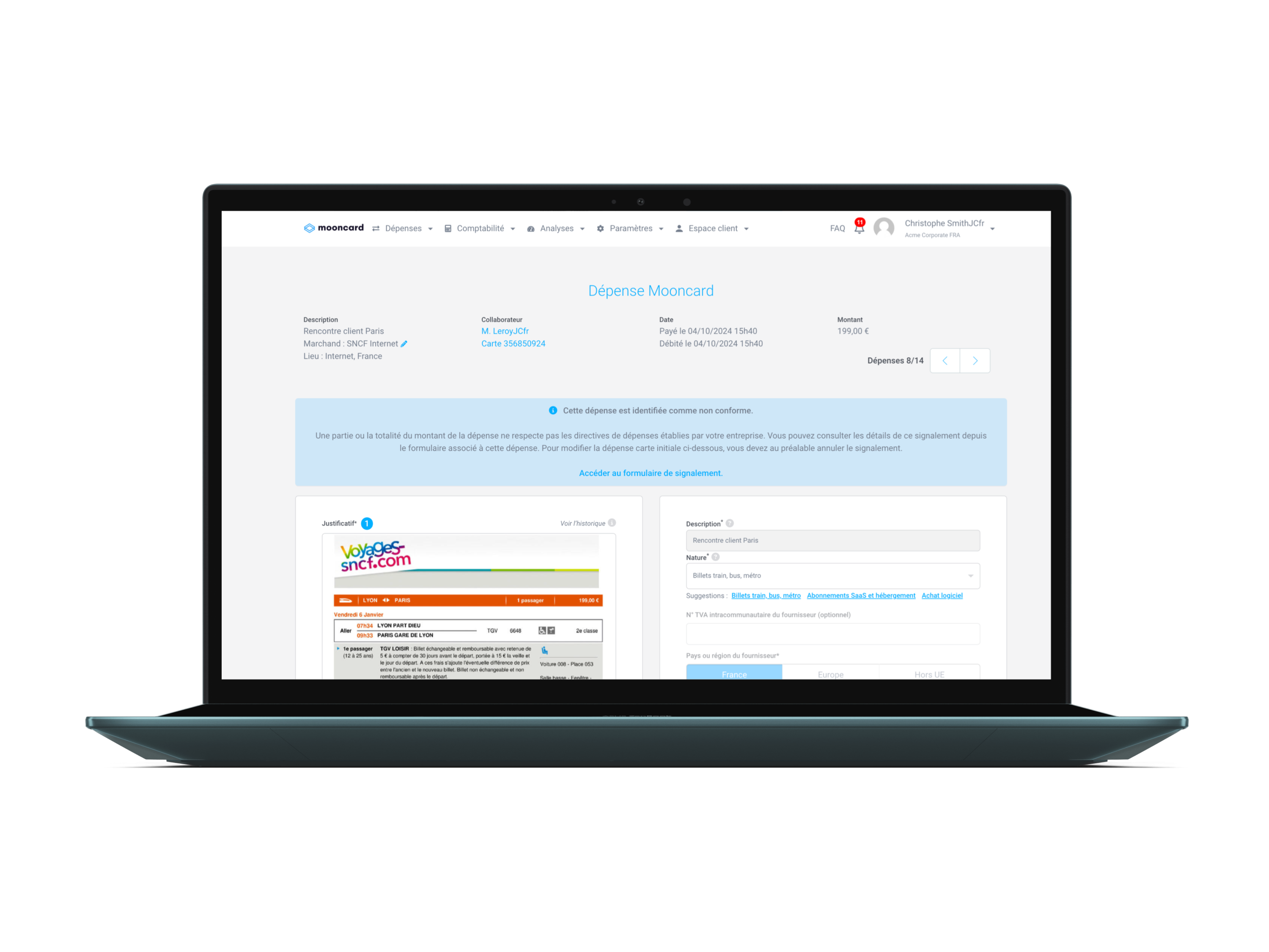 Interface de signalement